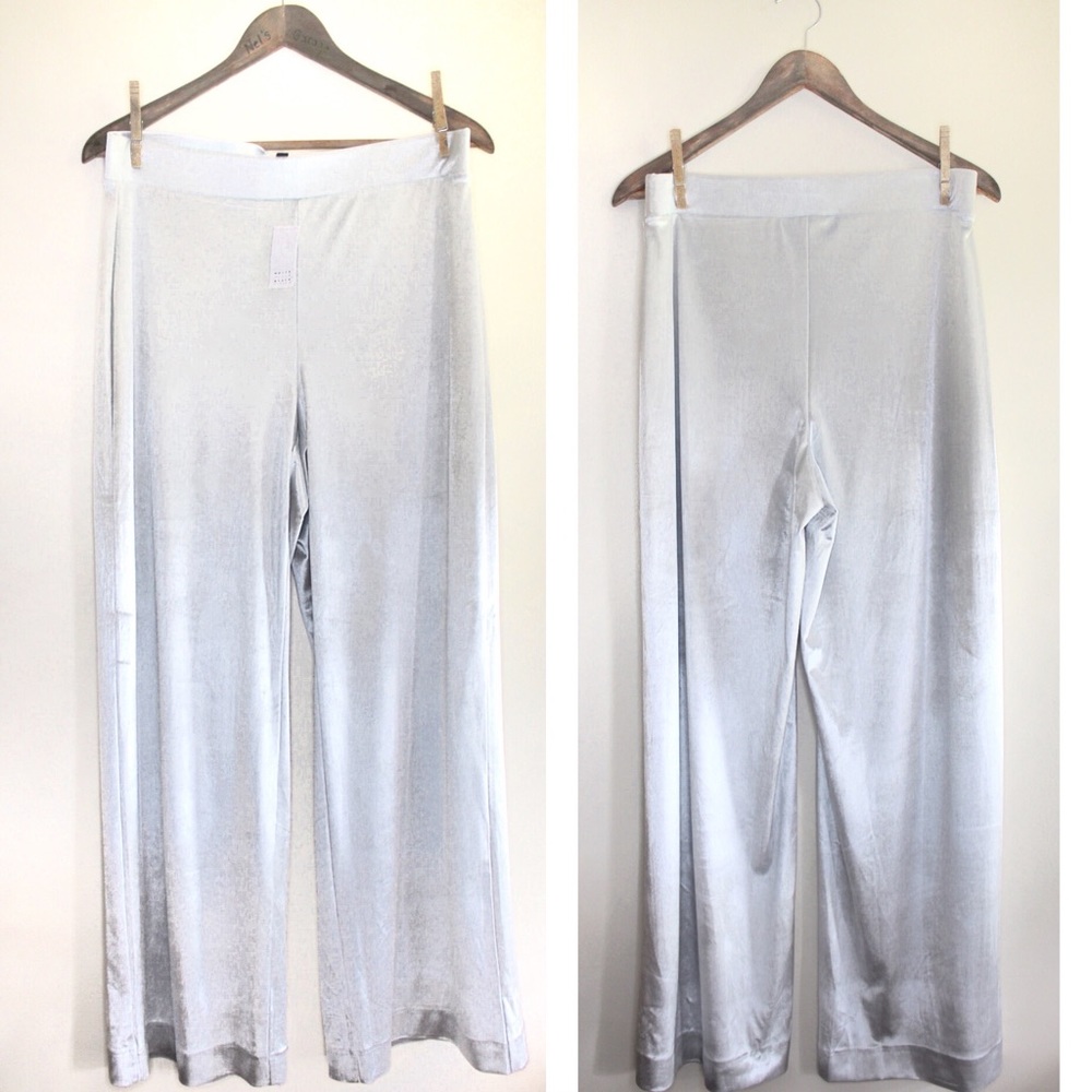 WHBM Liquid Velvet Lunar Wide Leg Shimmer Pants M - Picture 2 of 8